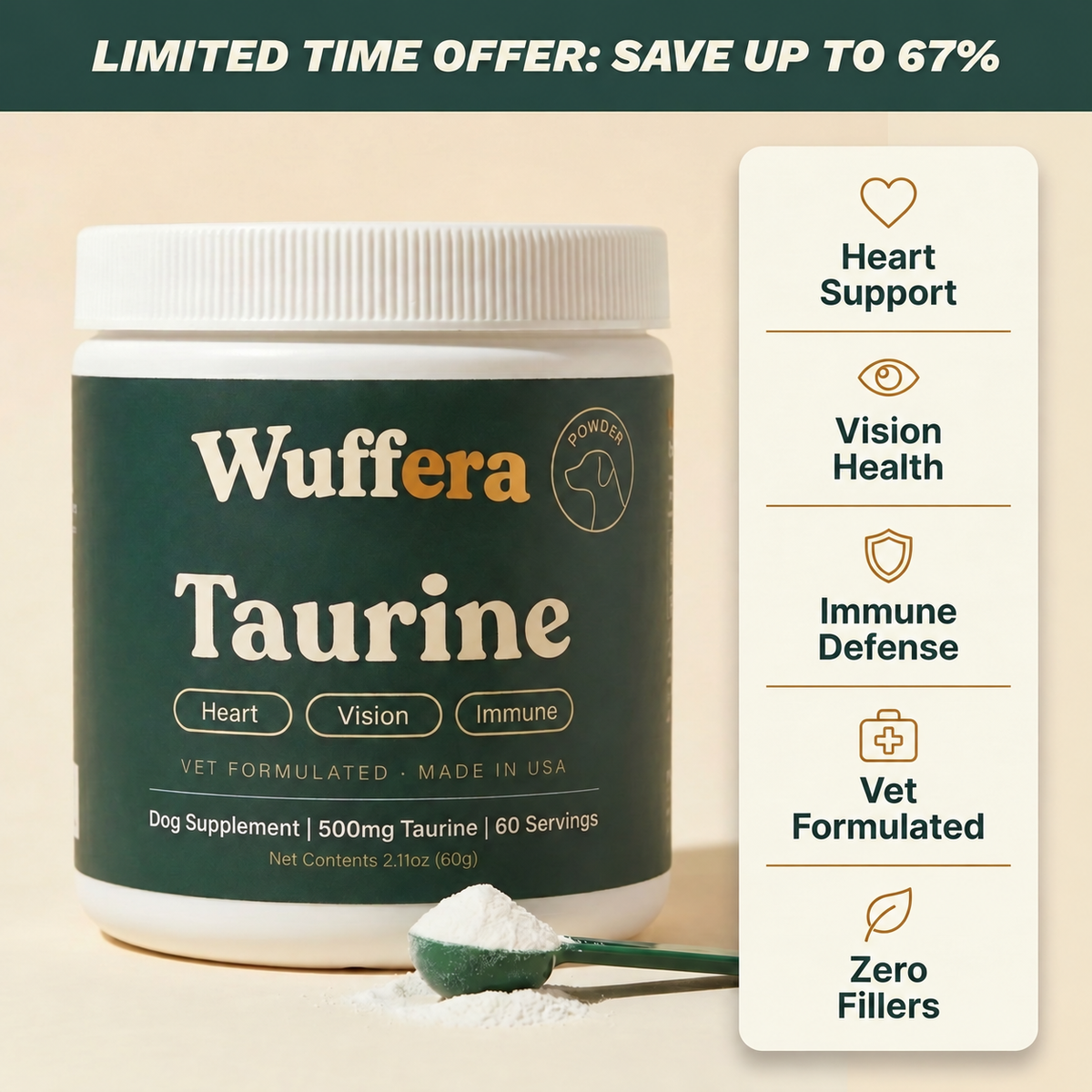 wuffera taurine dog supplement